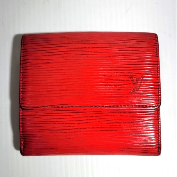 Louis Vuitton LV Red Epi Leather Compact Tri-fold Wallet - Picture 1 of 9